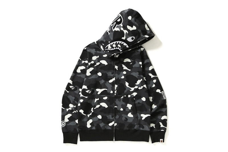 BAPE City Camo Shark PONR Full-Zip Hoodie (FW20) Black