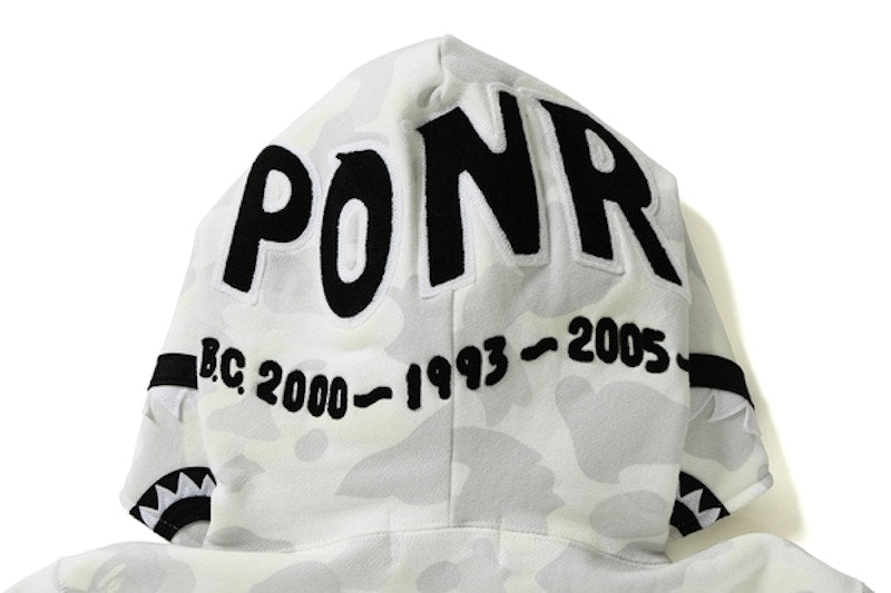 BAPE City Camo Shark Full Zip Hoodie White/Black
