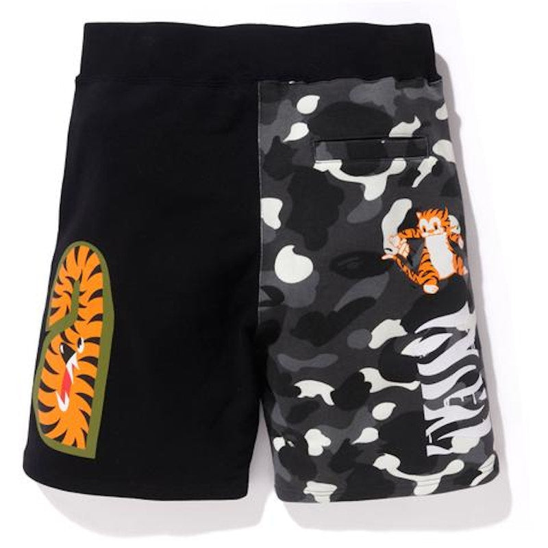 BAPE City Camo Tiger Shark Sweat Shorts Black