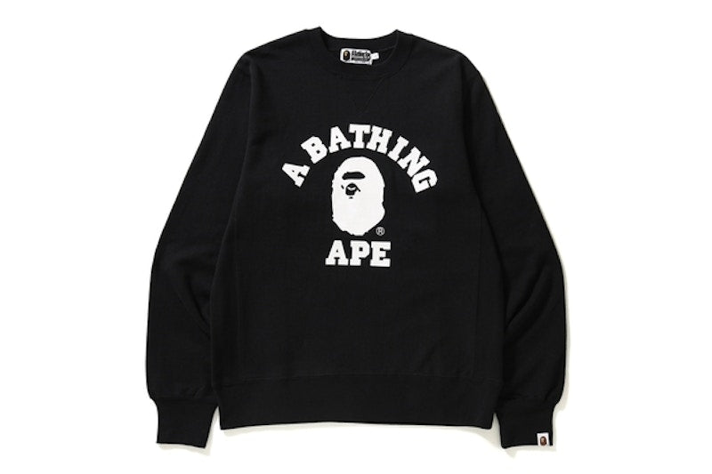 BAPE College Crewneck Black/White