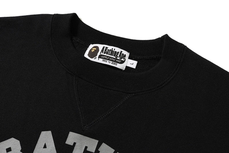 BAPE College Heavy Weight Crewneck Black