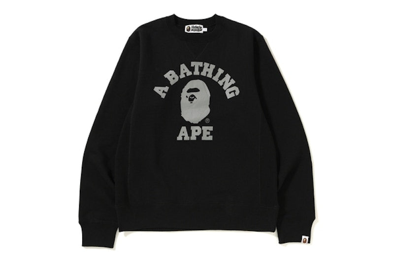 BAPE College Heavy Weight Crewneck Black