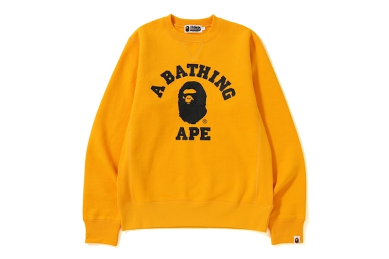 BAPE College Heavy Weight Crewneck Yellow