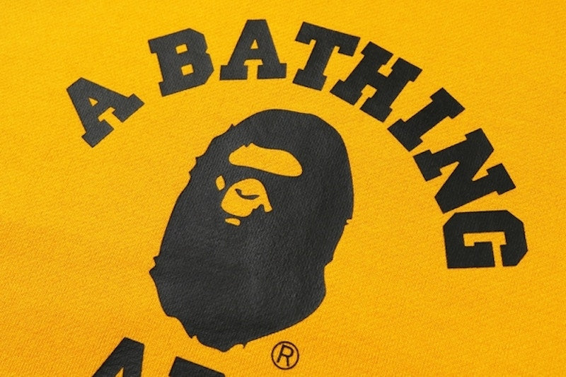 BAPE College Heavy Weight Pullover Hoodie Yellow