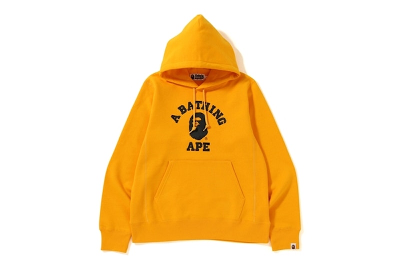 BAPE College Heavy Weight Pullover Hoodie Yellow