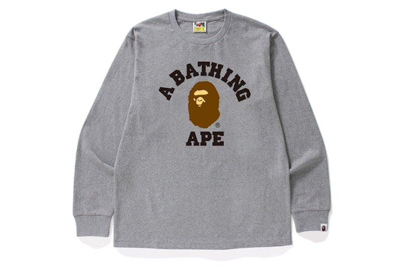 BAPE College L/S Tee Gray