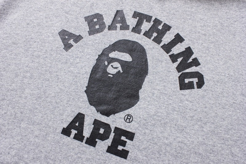 BAPE College Pullover Hoodie Gray