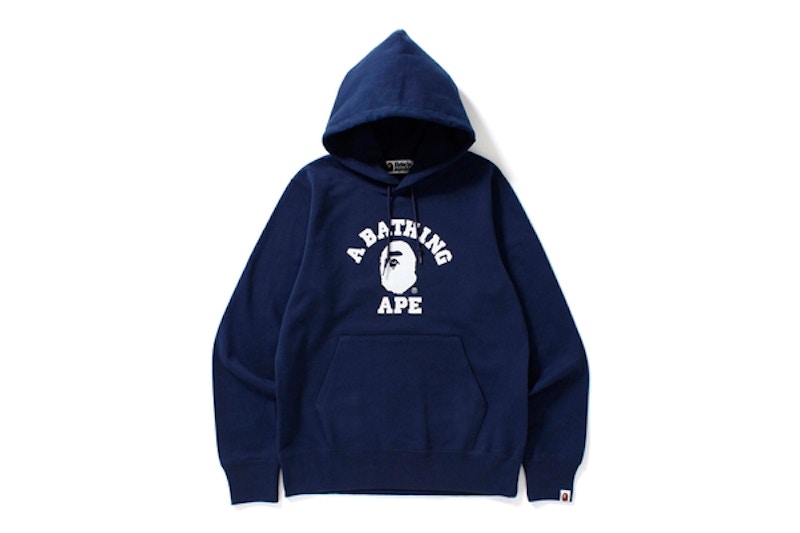 BAPE College Pullover Hoodie Navy