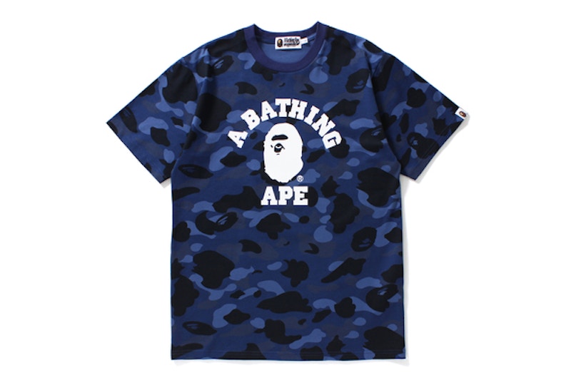 BAPE Color Camo College Tee Navy