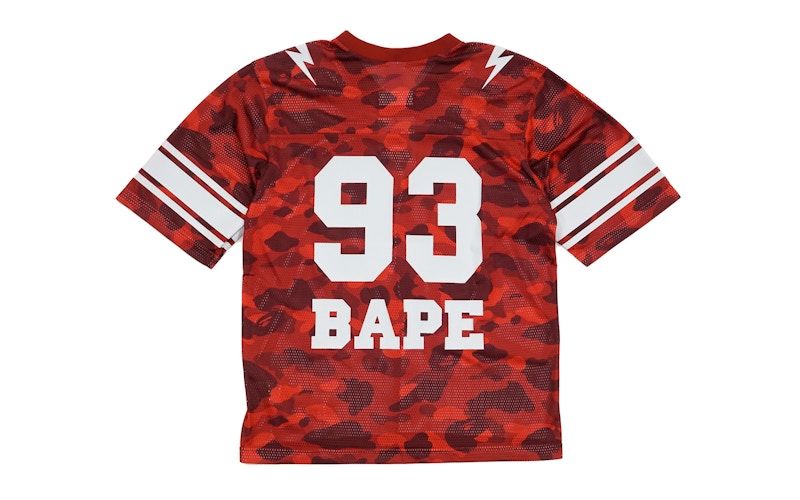 BAPE Champion Color Camo Football Jersey Red