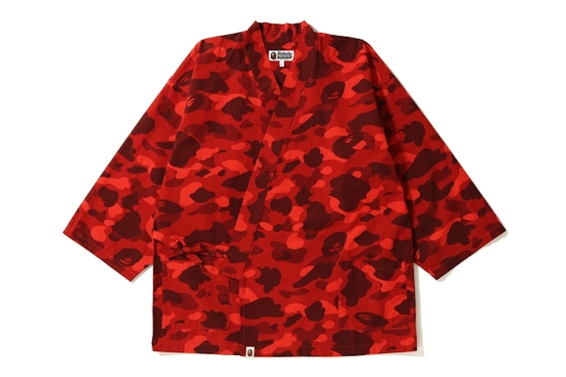 BAPE Color Camo Kimono Shirt Red