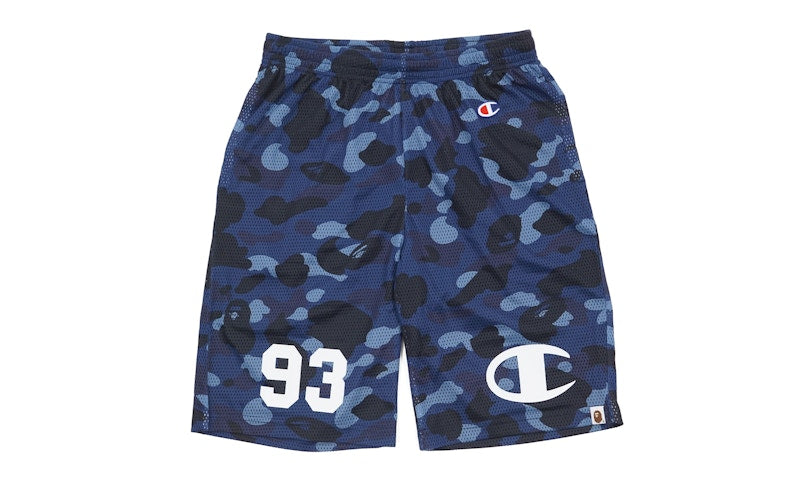 BAPE Color Camo Mesh Basketball Shorts Blue