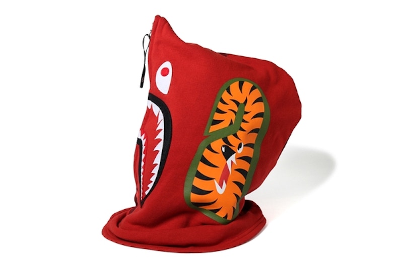 BAPE Color Camo Shark Face Mask Red