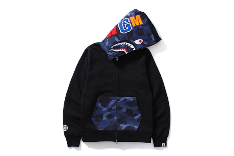BAPE Color Camo Shark Full Zip Hoodie Black