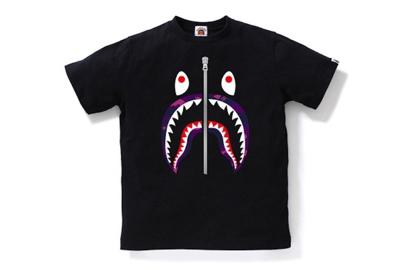 BAPE Color Camo Shark Tee (Kids) Black/Violet