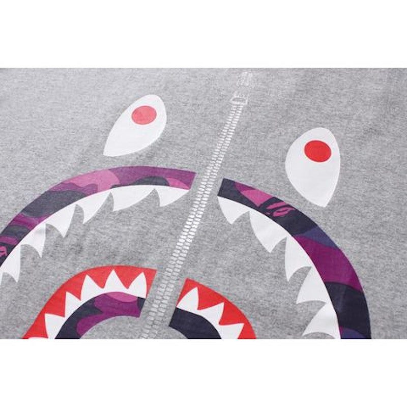 BAPE Color Camo Shark Tee Tee (Ladies) Gray/Purple