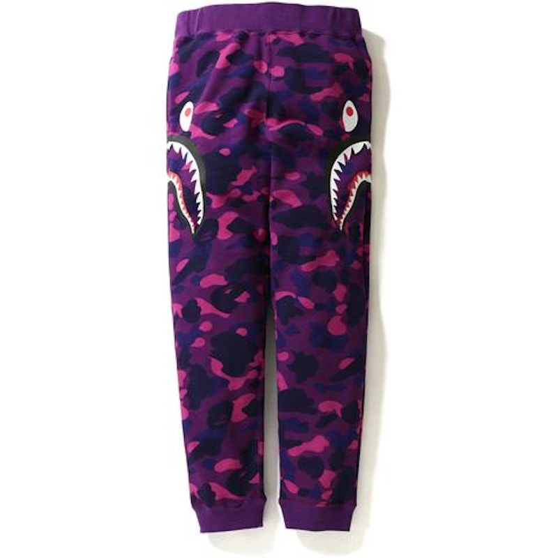 BAPE Color Camo Side Shark Slim Sweat Pants Pants Purple