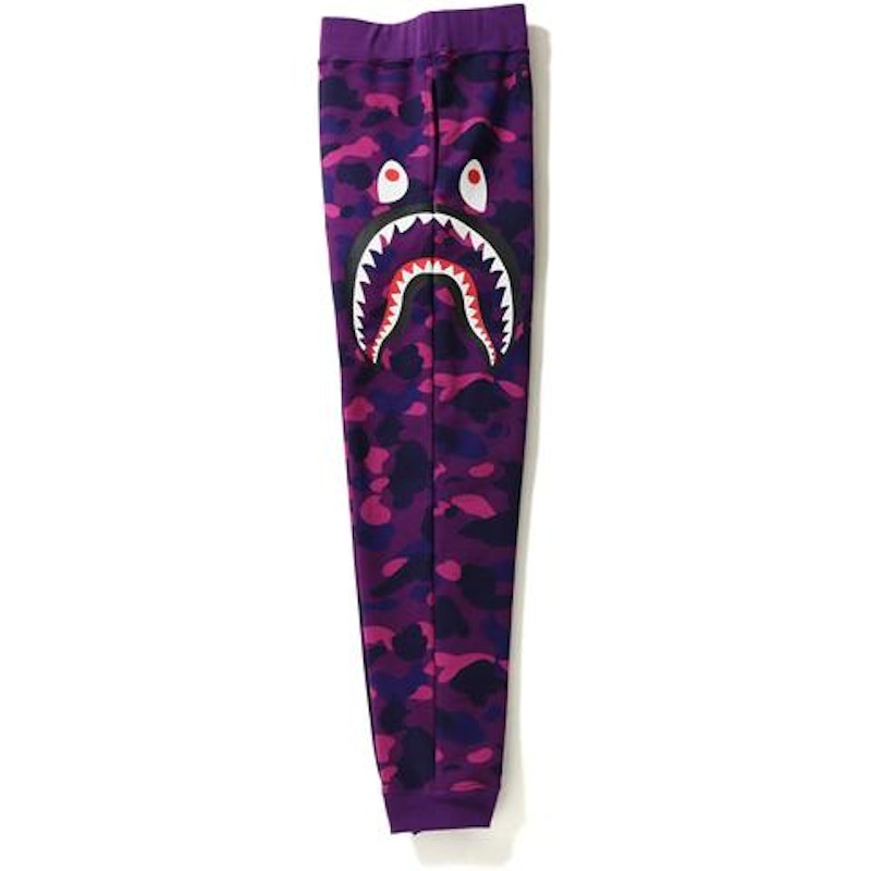 BAPE Color Camo Side Shark Slim Sweat Pants Pants Purple
