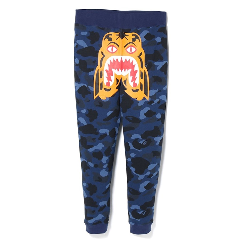BAPE Color Camo Tiger Slim Sweat Pants Blue