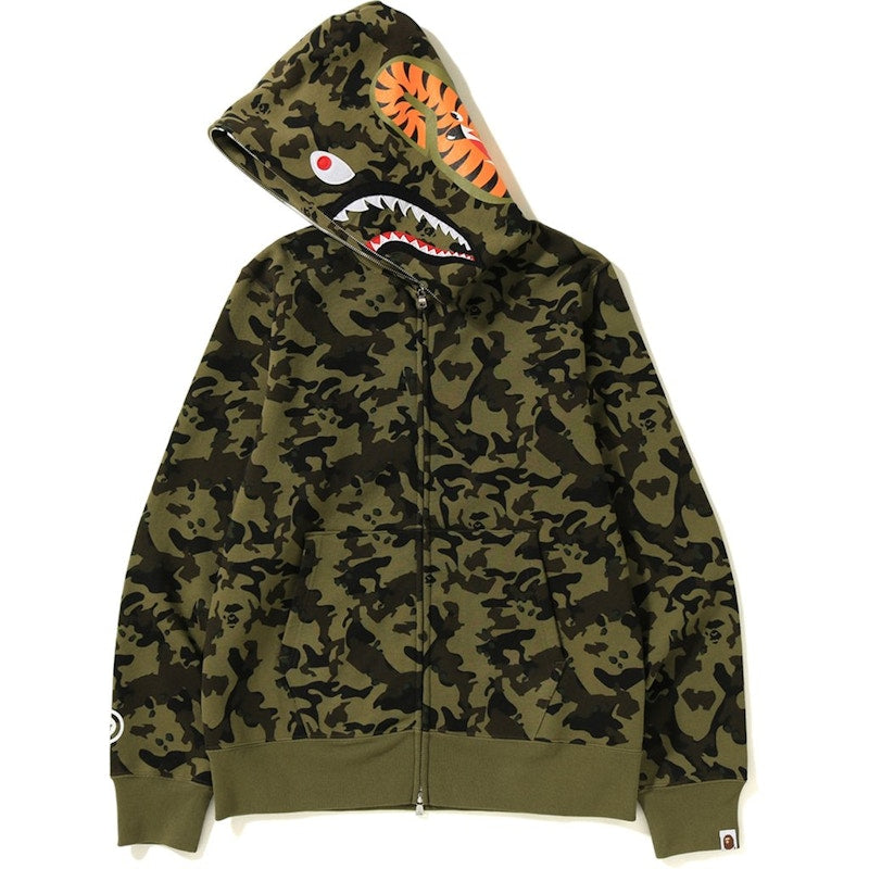 BAPE Desert Camo Shark Full Zip Hoodie Green