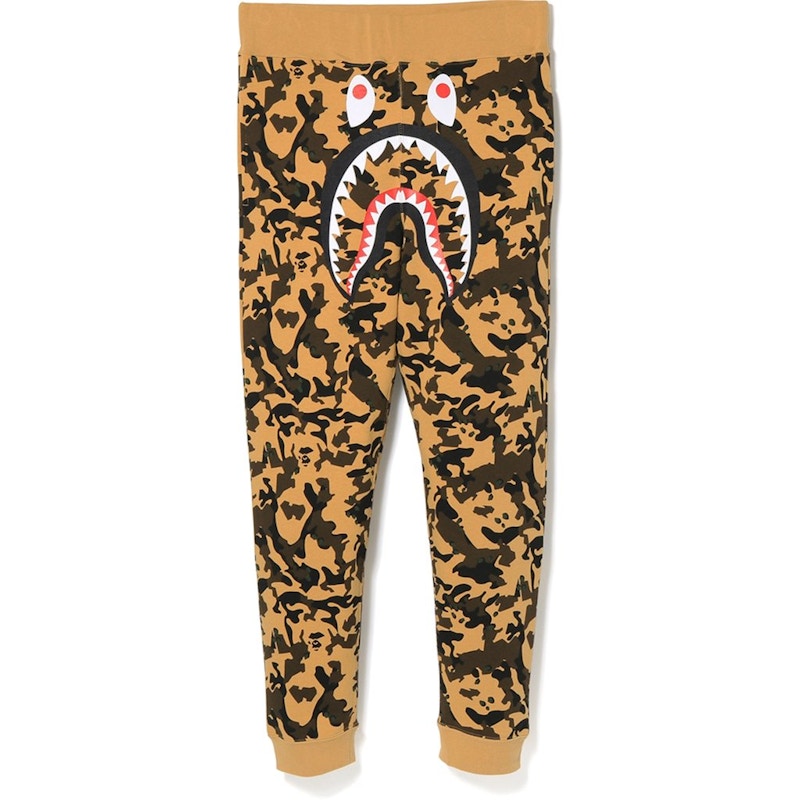 BAPE Desert Camo Shark Slim Sweat Pants Yellow