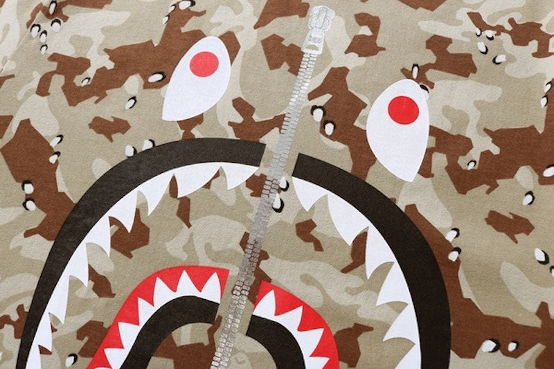 BAPE Desert Camo Shark Tee Beige
