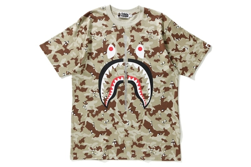 BAPE Desert Camo Shark Tee Beige