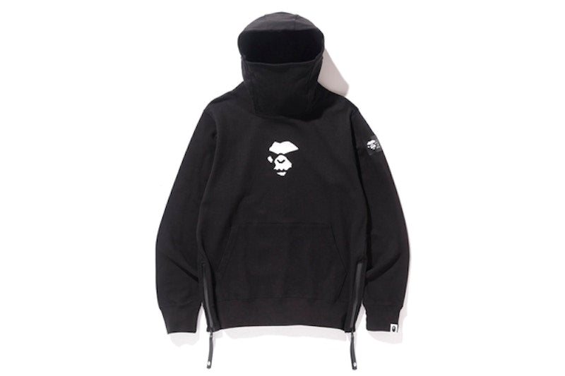 BAPE Double Knit High Neck Pullover Hoodie Black