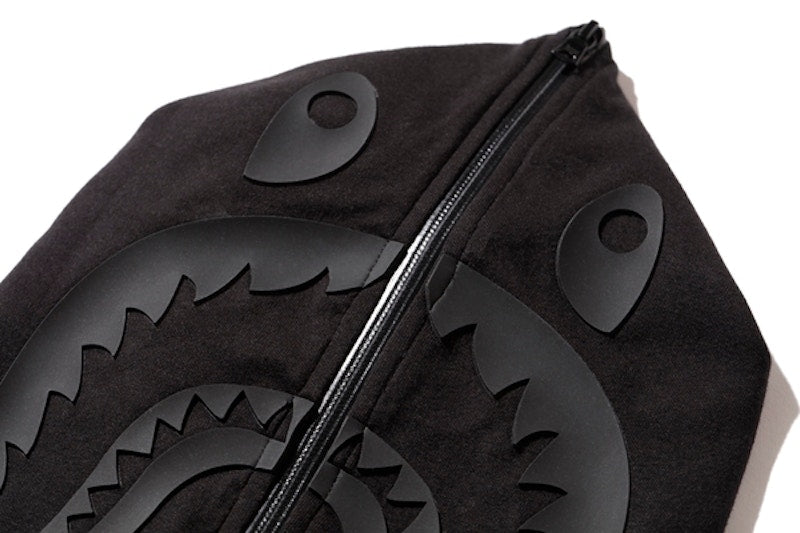 BAPE Double Knit Shark Full Zip Hoodie Black