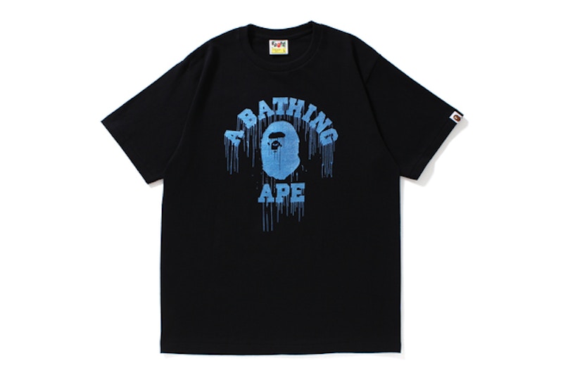 BAPE Drip College Tee Black/Blue