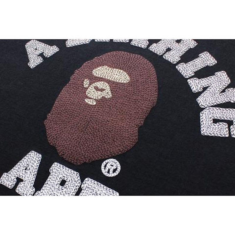 BAPE Embroidery Style College Tee Tee (Ladies) Black