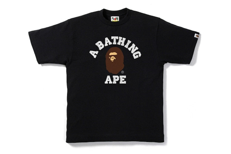 BAPE Embroidery Style College Tee Black