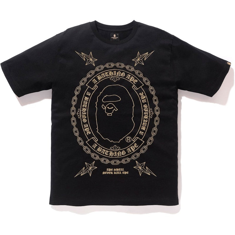 BAPE Embroidery Tee Black