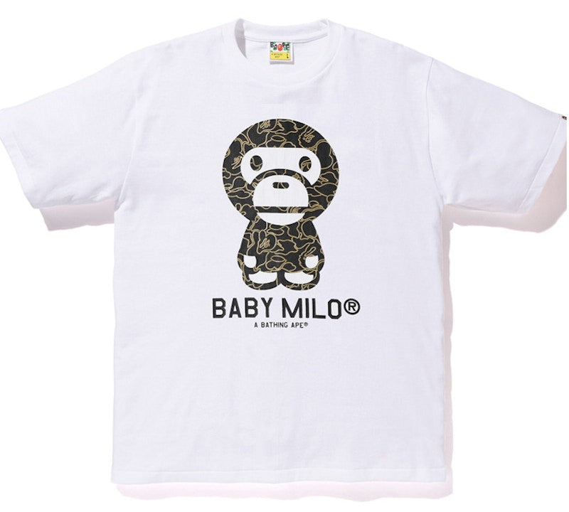 BAPE Foil Neon Camo Baby Milo Tee White/Gold