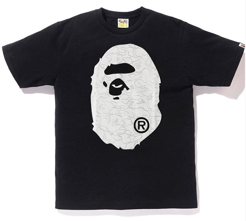 BAPE Foil Neon Camo Big Ape Head Tee Black/Gold