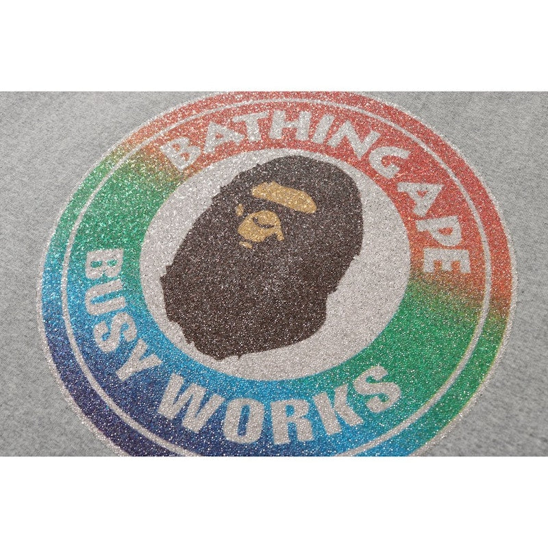 BAPE Glass Beads Rainbow Busy Works Tee Grey