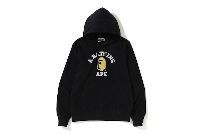 BAPE Glitter College Pullover Hoodie Black
