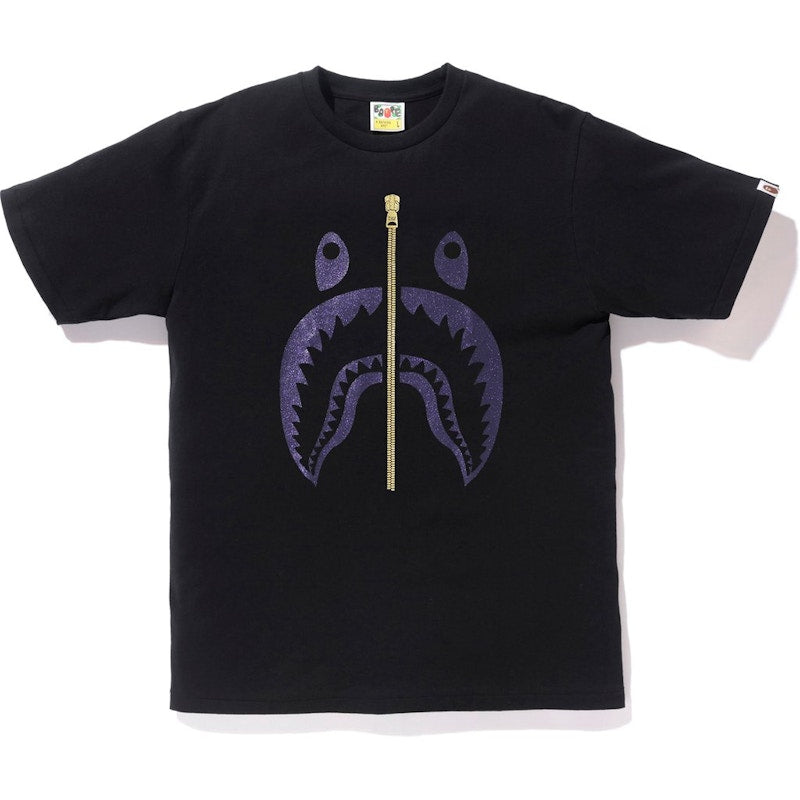BAPE Glitter Shark Tee Black/Purple