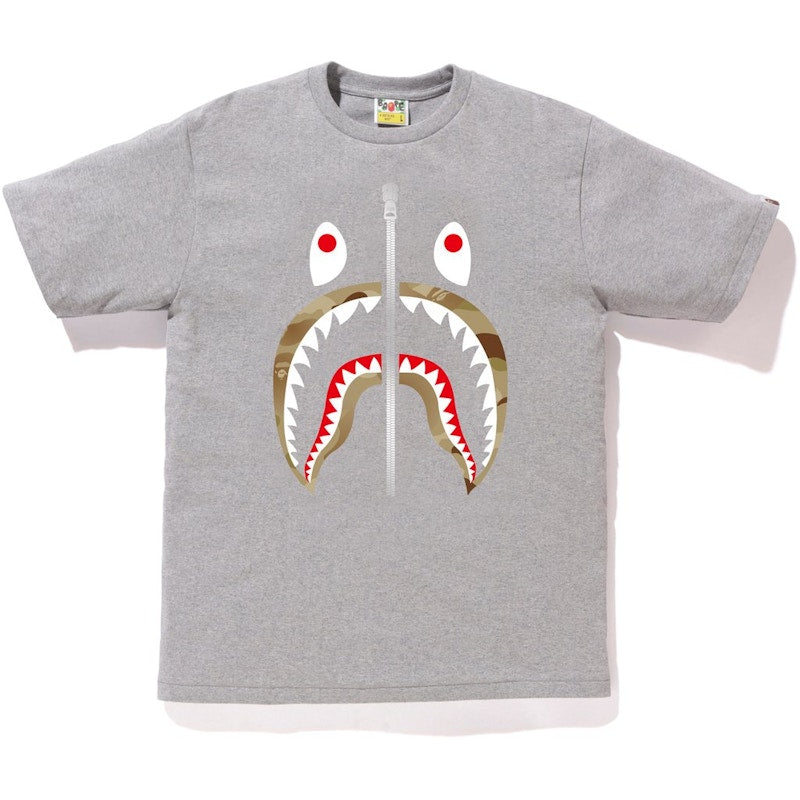 BAPE Gradation Camo Shark Tee Gray/Beige
