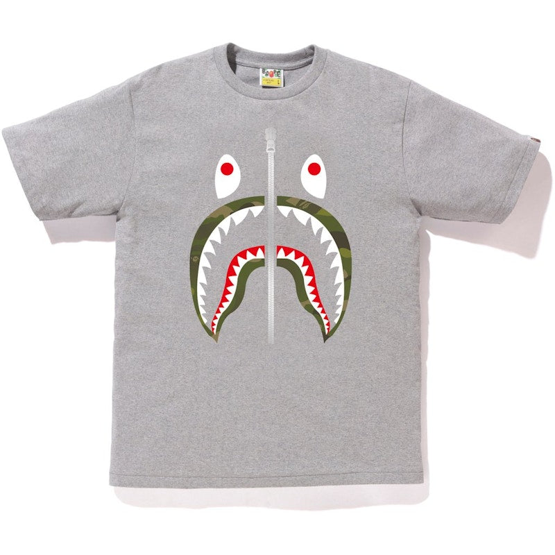 BAPE Gradation Camo Shark Tee Gray/Olvedrab