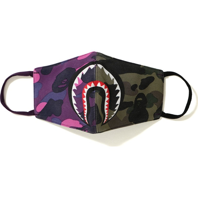 BAPE Half Camo Shark Mask Purple