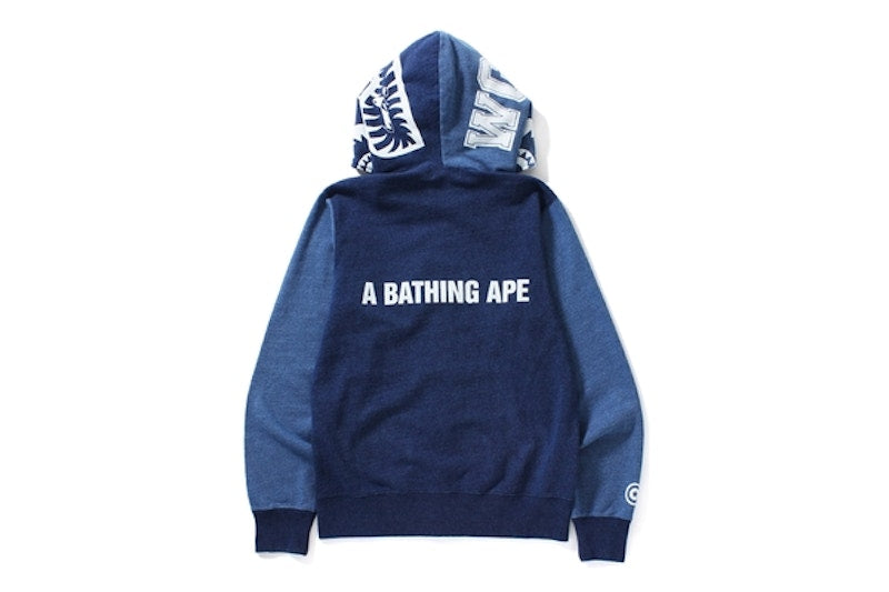 BAPE Indigo Shark Full Zip Hoodie Indigo