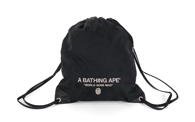 BAPE Jacquard Camo Gymsack Black