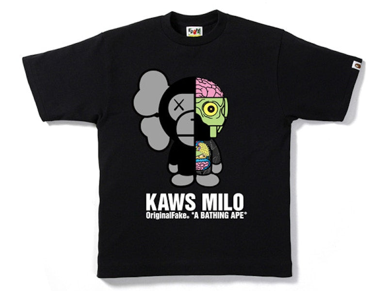 BAPE X OriginalFake Kaws Companion Milo Tee Black/Black