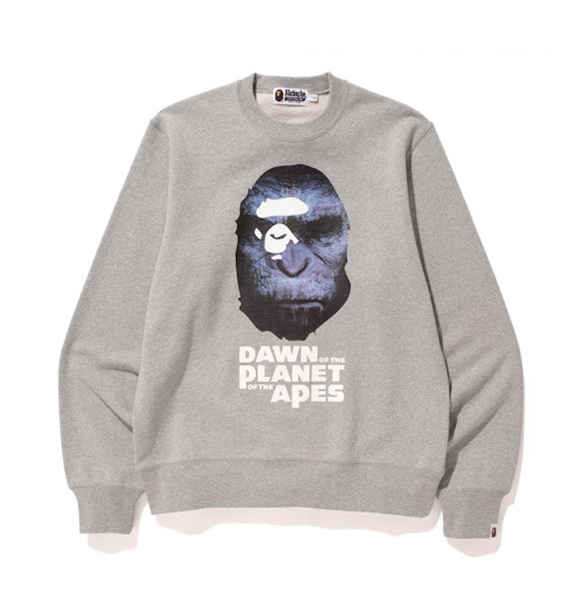BAPE X Planet of the Apes Koba Crewneck Sweatshirt Gray