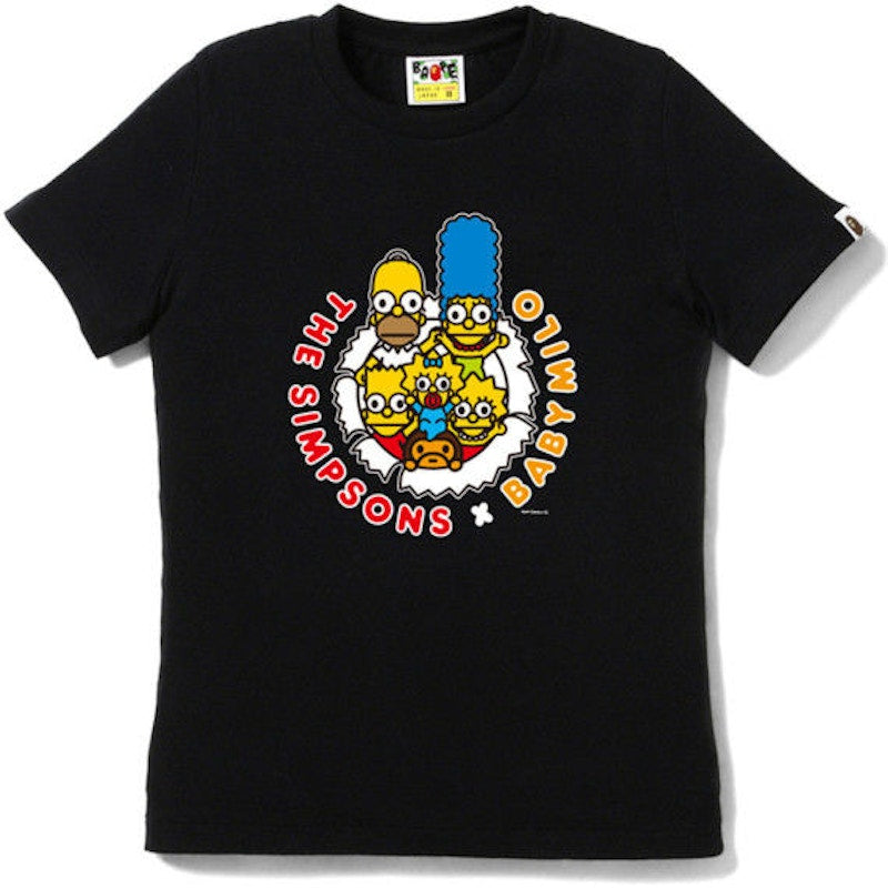 BAPE X The Simpsons Ladies Baby Milo And Family Break Through Tee Black