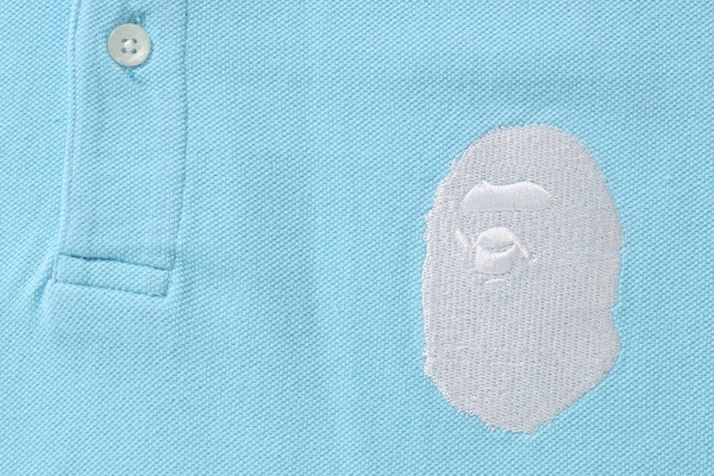 BAPE Large Ape Head Polo Light Blue
