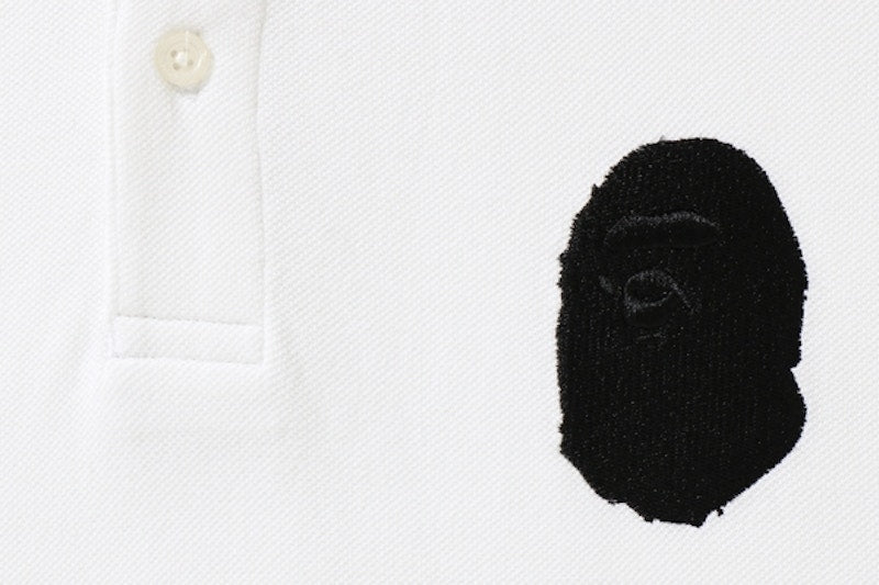 BAPE Large Ape Head Sleeve Logos Polo White