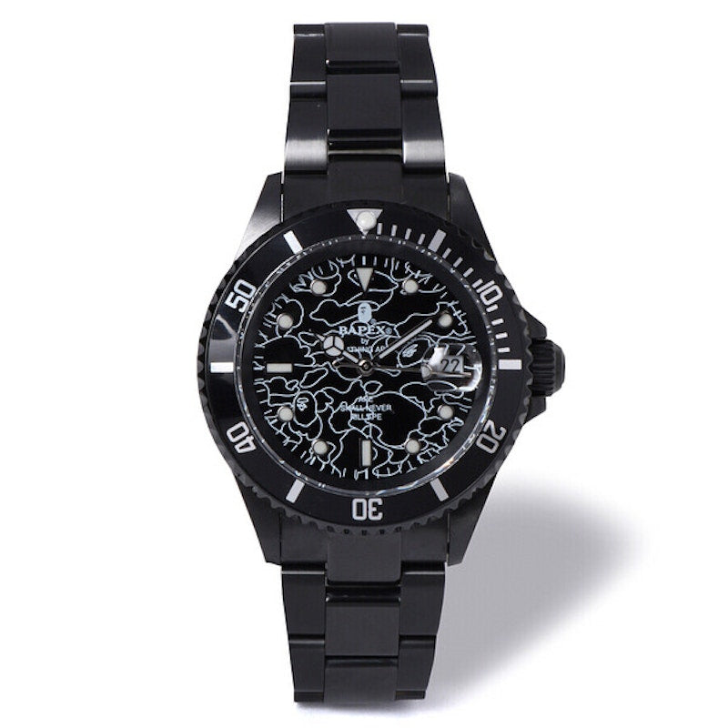 BAPE Type 1 Line 1st Camo Bapex Watch Black
