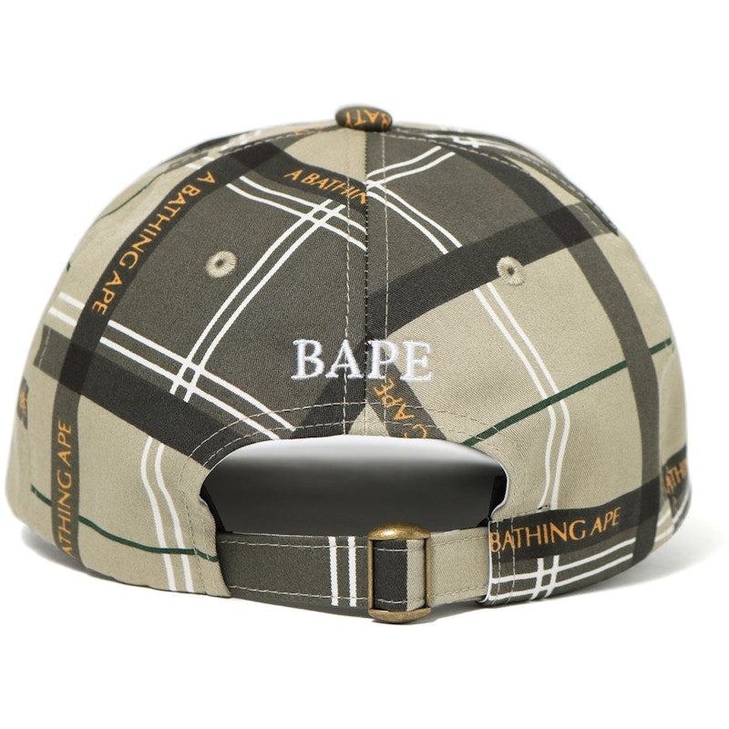BAPE Logo Check Panel Cap Beige